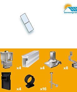 Montageset Schrägdach/Ziegeldach - für zwei PV-Module(untereinander)