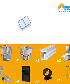 Montageset Schrägdach/Ziegeldach - für zwei PV-Module(nebeneinander)