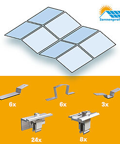 Montageset Flachdach Ost/West Ausrichtung - für acht PV-Module