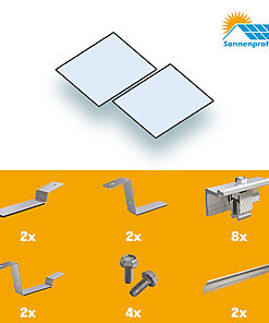 Montageset Flachdach Süd Ausrichtung - für zwei PV-Module (hintereinander)